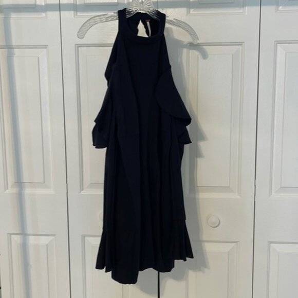 Free People Black high neck Cocktail dress with cutout shoulders and back size M - Picture 1 of 6